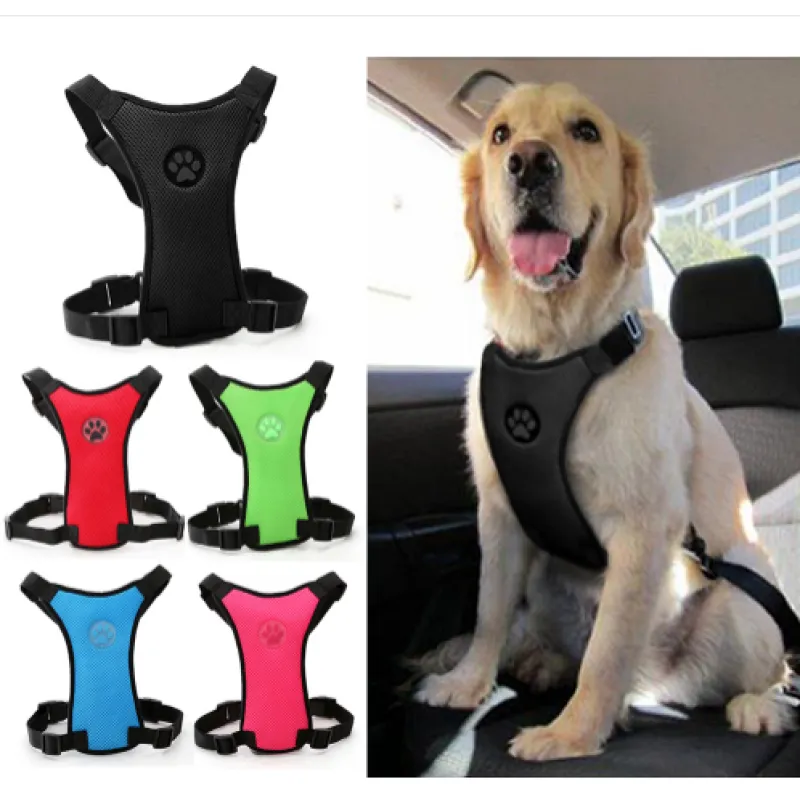 Dog Supplies Breathable, mesh chest straps Pet car safety chest back